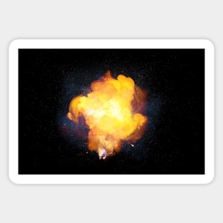 Realistic bright fiery bomb explosion with sparks and smoke Sticker